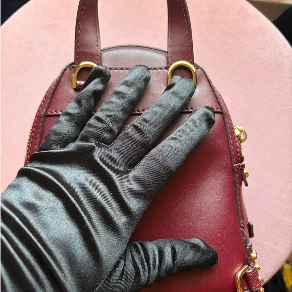 Michael Kors Wine Red Backpack with Gold Studs - Picture 3 of 6